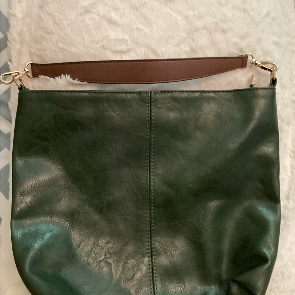 Classic Green Leather Hobo Bag - Unbranded